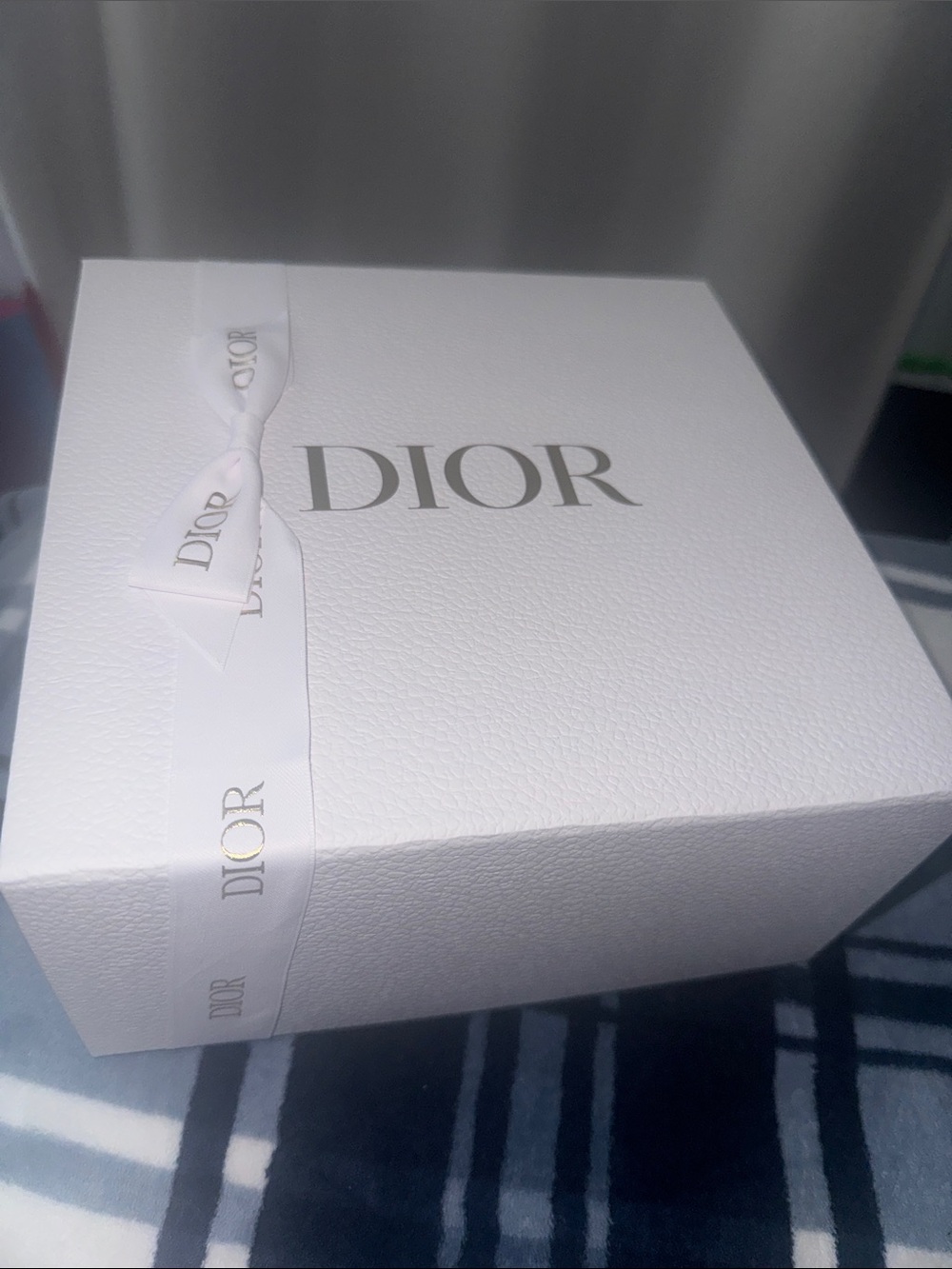 Dior White Branded Gift Box with Ribbon Accent